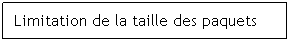 Zone de Texte: Limitation de la taille des paquets